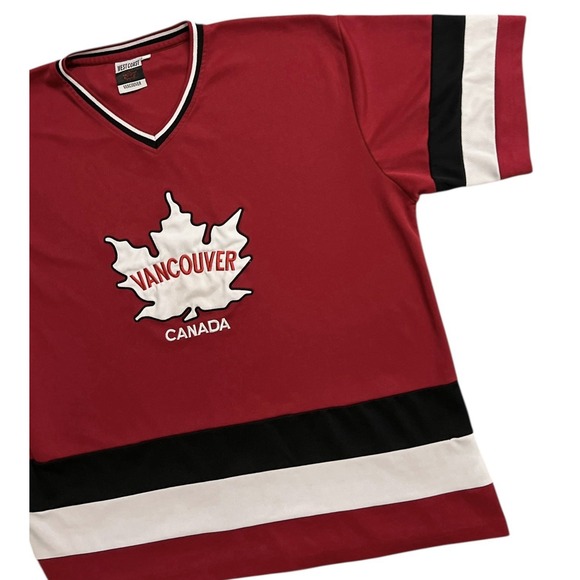 Other - Vintage Vancouver Canada Hockey Jersey West Coast Red White Men's XL 90's